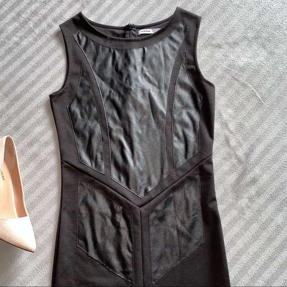 Black with leather bodycon dress - Picture 2 of 4